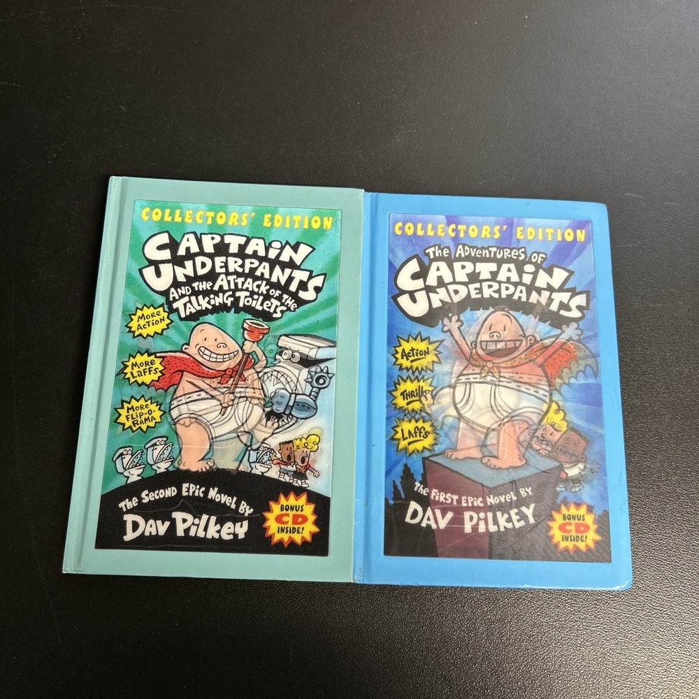 Captain Underpants Graphic Novel Hardcover Books -Lot of 2  - Dav‎ Pilled